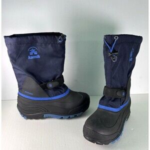 Kamik Snow Boots Boys Kids Youth Size 6 Waterproof Winter Lined Warm Navy Blue